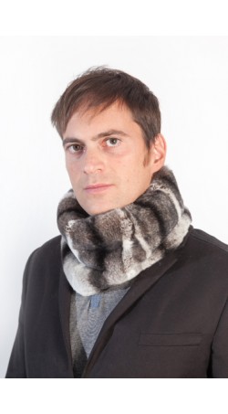 Rex chinchilla fur neck warmer - unisex